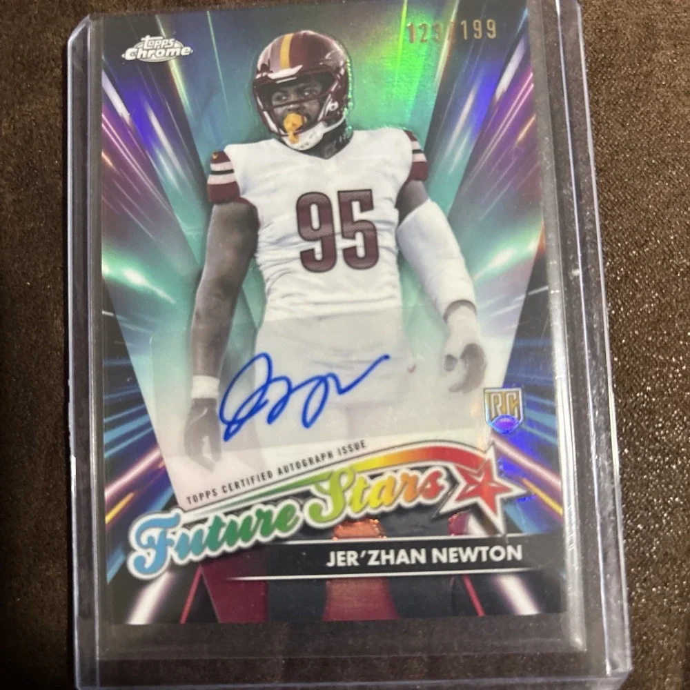 Jer'zhan Newton Topps Chrome 2024 Future Stars Autograph /199‎ WAS Commanders